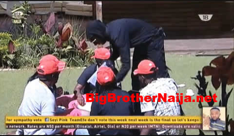 Task: Big Brother Naija 2017 Housemates Empty A Whole Bucket Of Rice Using Chopsticks