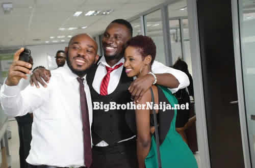 Evicted Housemates Ahneeka And Angel Hang Out With Heritage Bank Staff