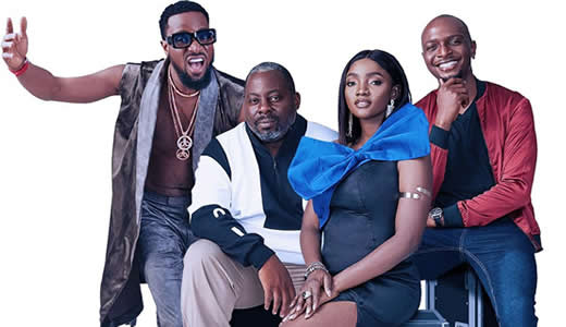 Nigerian Idol Season 7 Judges; D'banj, Obi Asika & Simi and Host IK Osakioduwa.